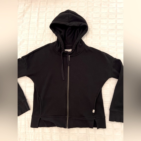 UGG Jackets & Blazers - UGG Black Fleece Lined Zip Hoodie Sweatshirt XS | Pockets, Soft Cozy Fall Layer